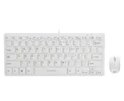 Wired Keyboard Mouse Set Laptop Usb Ultra-Thin Chocolate Keyboard - White