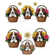 Basset Hound Puppies Card Making Junk Journal Scrapbook Supplies Collage Lot