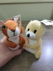 Greenbrier Kennel Club Plush Squirrel Squeaky Dog Toy Set of 2 Squirrel and Bear