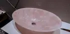 Oval Shape Marble Decorative Sink Rose Quartz Epoxy Art Powder Room Wash Basin