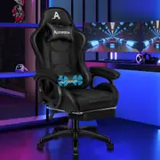 ALFORDSON Gaming Office Chair Racing Massage Computer Seat Footrest Leather Black