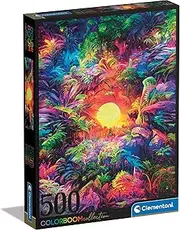 Clementoni 35518 Colorboom Collection - Psychedelic Jungle Sunrise - 500 Pieces - Adult Puzzle, Gradient Puzzle, Colour Puzzle, Vertical, Fun for Adults, Made in Italy, Multicoloured