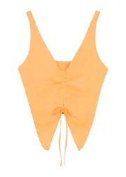 Nanushka Berdine Ruched Linen top - Orange - M M