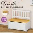 Levede 2-In-1 Kids Toys Storage Bench Box Wooden Chair Chest Cabinet Container
