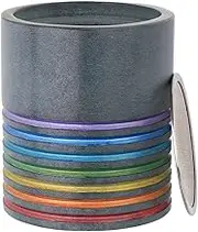 NKlaus Incense Burner 8.8 x 7.6 cm - Soapstone with Chakra Rainbow Design, Includes Incense Strainer & Engraving, Ideal for Yoga, Meditation & Fragrance Moments 16684
