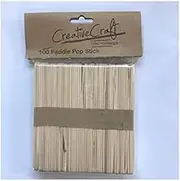 Lylac Craft Paddle Pop P/100 Sticks, 114 x 10 x 2 mm Size, Plain Color Wooden