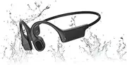 Enerair Bone Conduction Headphones, IPX8 Waterproof Swimming Headphones Built-in 32GB Bluetooth 5.3 Sport Headset Open Ear Earbuds with Built-in Mic, Sweatproof Headset for Running, Cycling, Grey