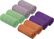 uxcell Cooling Towels 40"x12" 8Pcs Ice Towel for Neck and Face, Soft Breathable Chilly Towels Sweat Absorbing for Yoga Sports Gym Workout Camping Fitness Running Golf Multicolor