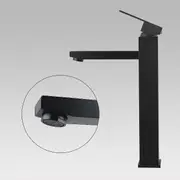 Cavallo Matte Black Square Tall Basin Mixer