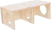 POPETPOP Hamster Hides Out House Maze: Multi Chamber Unfinished Wood Hut - Detachable Hedgehogs Tunnel DIY Exploring Toys for Painting Mice Rats Habitat