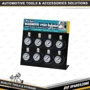 Pro-Tyre 8 Pcs Magnetic Dial Tyre Gauge with Pos Display - Zinc Alloy Body