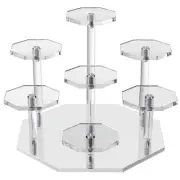 1 PCS Acrylic Risers Display Stand 7Tier Perfume Organizer and Cupcake1249