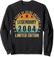 [X.Style] Vintage 2004 Legendary Limited Edition 19 Year Old Bday Sweatshirt ds1856 Sweater (2XL) Black