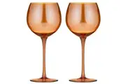 2pc Tempa Verity Gin Tonic Drink Crystal Glass Home Barware Premium Set Amber
