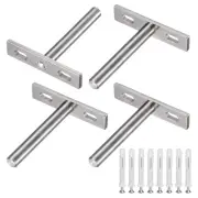 4-Pack Floating Shelf Brackets, 3 Inch Blind Shelf Supports [Nickel]