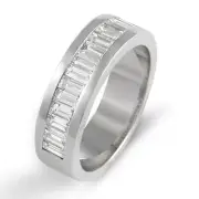 1.60Ct Baguette Natural Diamond Anniversary Wedding F VS1 Band Ring PLATINUM 950