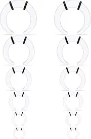 [Uqnwbdq] 14G-6G Acrylic Septum Pincher Tapers Septum Rings C Shape Buffalo Stretching Expander Rings Spike Horseshoe Barbells Septum Pincher Nose Ear Cartilage Septum Stretching Kit for Women Men
