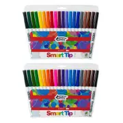 2x 20pc Texta The Original Smart Cone Tip Markers Water Based Kids Drawing Pens
