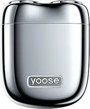 YOOSE Mini Shaver 2.0 – Portable Electric Razor for Men, Alloy Body, Waterproof (IPX7), Wet & Dry, USB-C Rechargeable, Cordless Travel Shaver with Battery Indicator & Travel Lock – Silver
