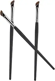 Healeved 3pcs Angled Eyeliner Brush Ergonomic Eyebrow Concealer Eyeshadow Tools for Effortless Application for Travel Professional Use Soft Faux Fibers for Gentle Makeup