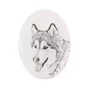 Alaskan Malamute tombstone with a picture of a dog Art-Dog