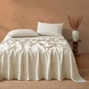 Natural Home Vintage Washed Hemp Linen Sheet Set Oatmeal (Queen,King,Super King)