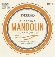 D'Addario EFW74 Flatwound Mandolin Strings, Phosphor Bronze, Medium, 11-36