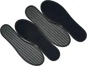 HappyStep 2 Pair Black Cotton Terry Barefoot Summer Insoles, Sweat Absorbent and Odor Control, Washable and Reusable for Walking, Running and Casual Shoes (US Women Size 8)