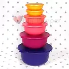 NEW Tupperware Bowl Set of 6 Bowls Aloha Serving Preparation Storage Purple