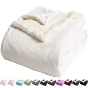 LBRO2M Sherpa Fleece Bed Blanket Queen Size Super Soft Fuzzy Plush Warm Cozy ...