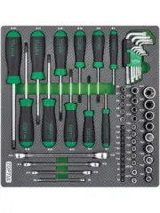 Toptul 61pcs Star Wrench Socket & Screwdriver Set Modular Tray System (GEC6102)