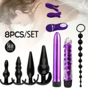 Anal Trainer Vibrator Kit Set Butt Plug Dildo Beads Prostate Massager Sex Toy AU