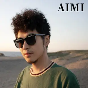 【AIMI】方型膠框墨鏡 偏光太陽眼鏡(太陽眼鏡 墨鏡 抗紫外線 開車 騎車 遮陽)