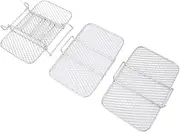 3 Layer Fryer Rack Stackable 304 Stainless Steel Dehydrator Rack Detachable Multi Layer Grill Rack Accessories