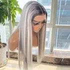 Straight Ombre Hair 13x4 Synthetic Lace Front Wig For Black Women Highlights Wig