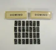2 NEW DOUBLE SIX DOMINO SETS DOMINOES WITH WOOD BOX 28 PIECES PER SET