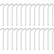 24 Pack 7" Aluminum Tent Stakes Pegs with Hooks for Camping Hard Light Tent Pegs