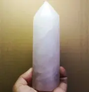 1.51lb Natural Pink Rose Quartz Crystal Stone Point Tower Obelisk Wand Healing