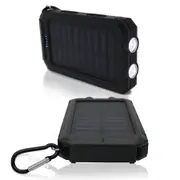 10000mAh Solar Power Bank Dual USB Battery Charger Portable Torch Light Compass