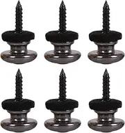 Tuperoymse 6 Pieces Mushrooms Guitar Strap Buttons Strap Locks Chrome (Black)
