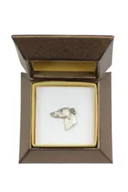 Whippet - Dog brooch in a gift box, elegant pin, lapel pin for Art-Dog brand jac