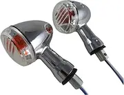 YWKDUCNJ Moto Indicators Motorcycle 3 Wires Front Chrome Amber Turn Signal Indicator Light Lamp For SUZUKI Boulevard M109R VRZ1800 2006-2013