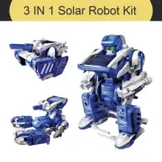 DIY 3-in-1 Educational T3 Solar Transforming Robot Science Kit Kids Xmas Gift