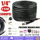 15M High Pressure Washer Hose Pipe Sewer Jetter 1/4" Kit Drain Cleaning Cleaner
