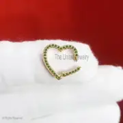 14K Gold Tsavorite Heart Enhancer Charm Holder, Gold Heart Charm Holder