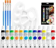 Watercolor Paint Palette Set, Watercolor Kit, Lightweight Portable, Decorative 12 Colors Paint Set, Painting Supplies for Beginners, Indoor, Outdoor, 500g, Multicolor