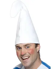 Felt White Gnome or Smurf Costume Hat