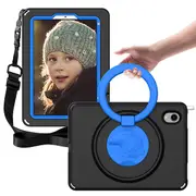 ZUSLAB iPad Mini 6 Case with Screen Protector Hybrid Shockproof Rugged Cover Handle Grip Kickstand Strap Holder for Apple 8.3 inch (2021) - Black