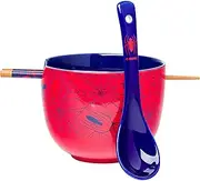 [Silver Buffalo] Spiderman Spidey Webs and Icons 20oz Ceramic Ramen Bowl w/Chopsticks and Spoon