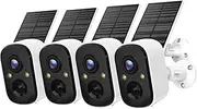 Tuya 3MP WiFi Security Battery Camera with Solar Panel Outdoor Human Detect Surveillance IP Camera Two-Way Audio(4pcs WiFi Camera)